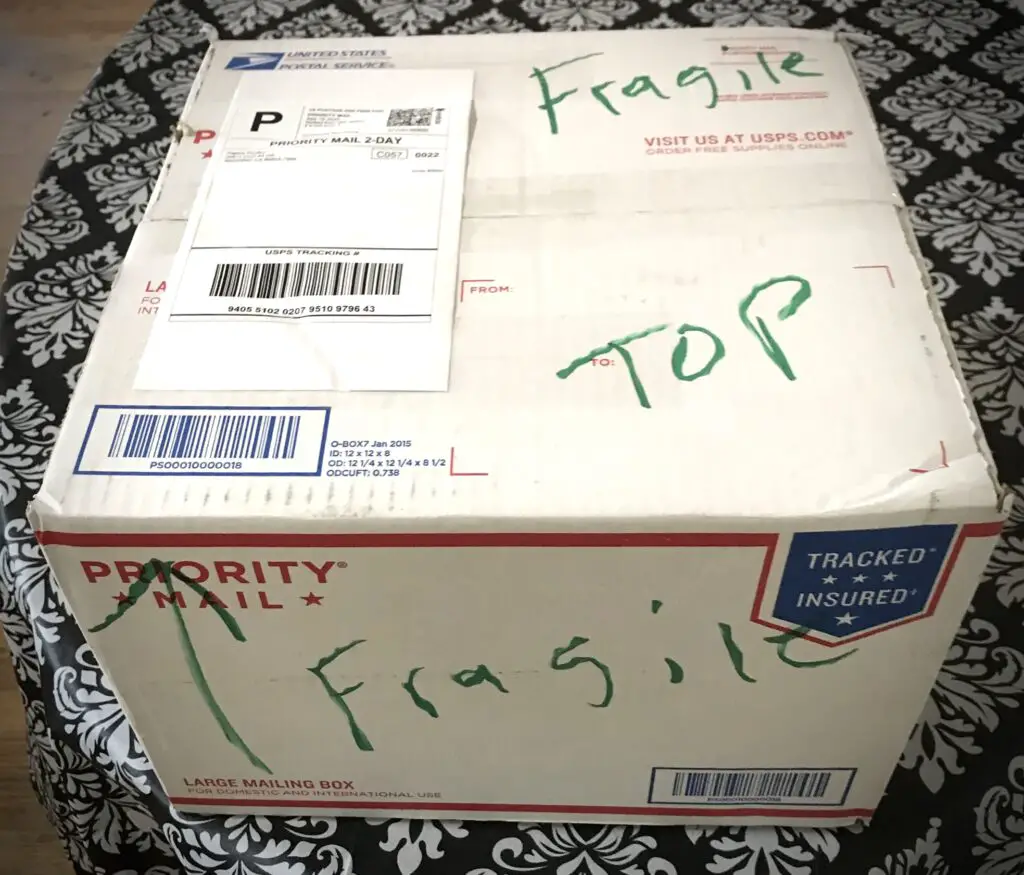 Package of shipped eggs