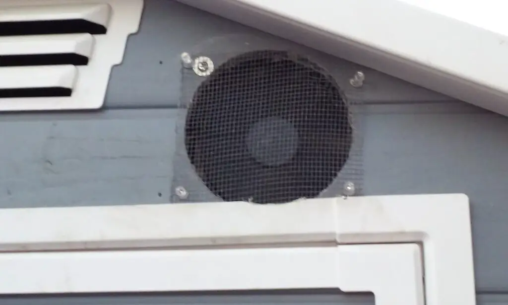 Fan for chicken coop ventilation