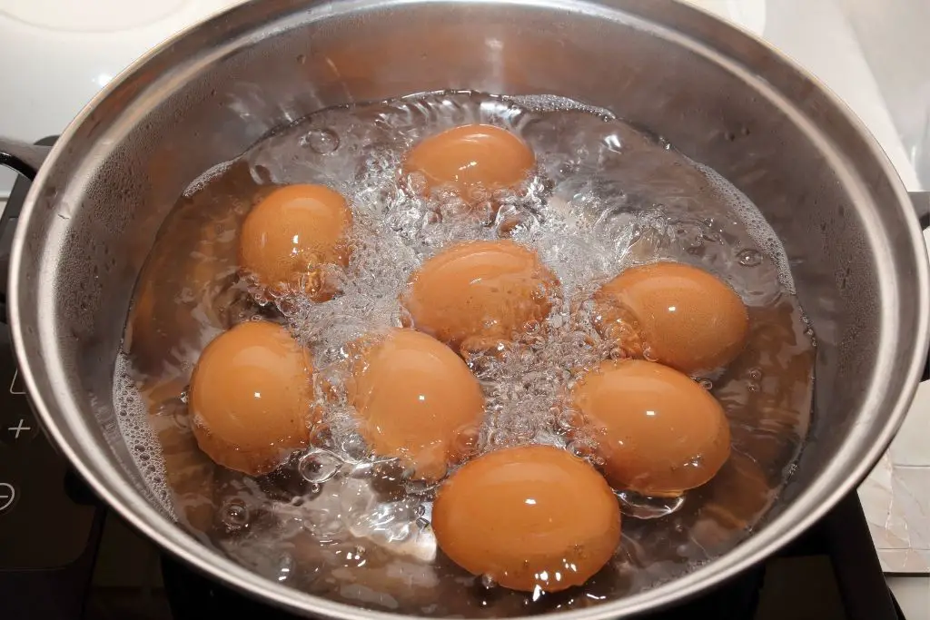 ADD EGGS TO ALREADY BOILING WATER.
