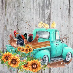 CHICKENS IN OLD FARM TRUCK 20 OZ TUMBLER